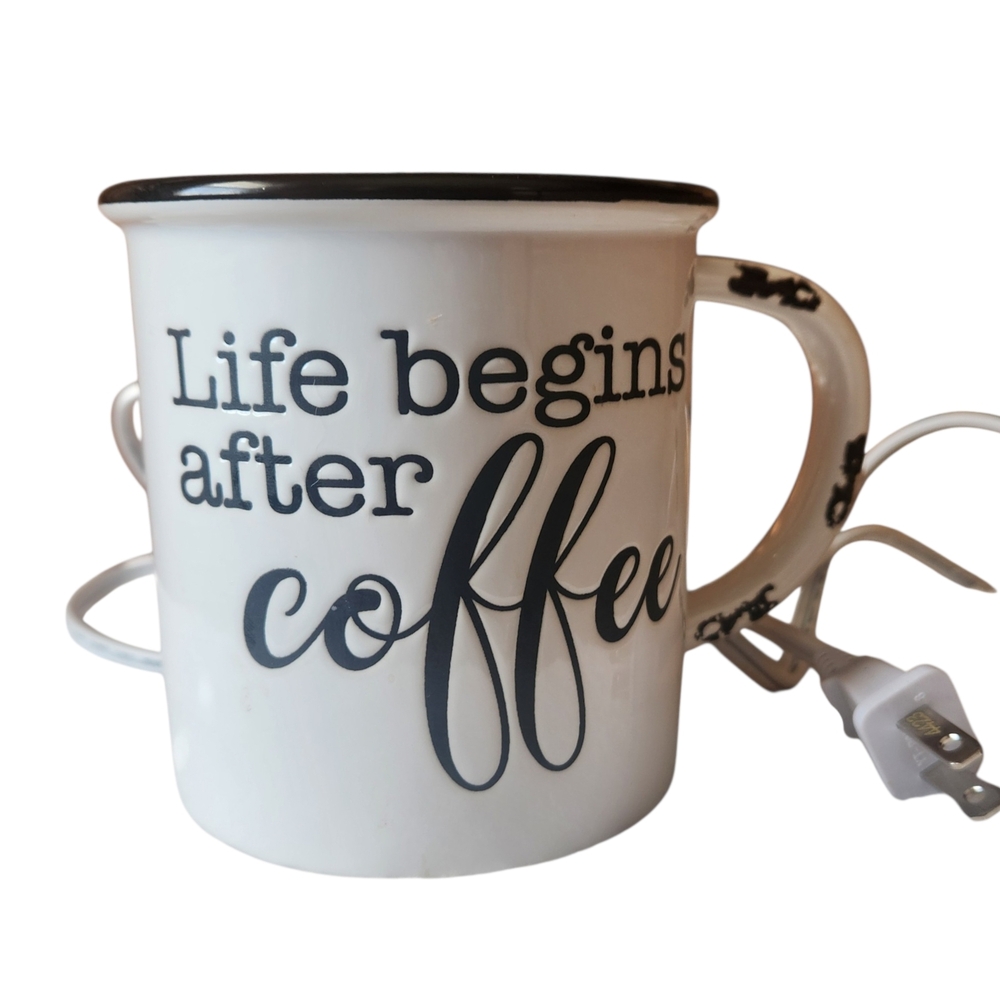 Scentsy Electric Wax Warmer Like A Vintage Coffee Mug. Life Begins After Coffee